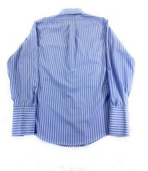 Brooks Brothers Men SLIM FIT Non-Iron French Cuff Blue Stripe Dress Shirt 16-34