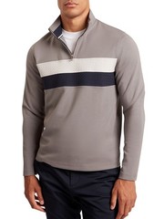 NWT Ted Baker Light Gray Half-Zip size XXL