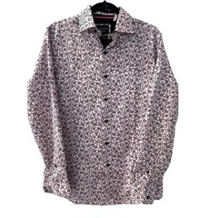 Silver Stone Collection Mens Floral Print Button Down Shirt M Modern Fit Preppy