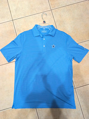 Vineyard Vines Dallas Cowboys Polo Shirt Mens L Blue Striped NFL Performance L