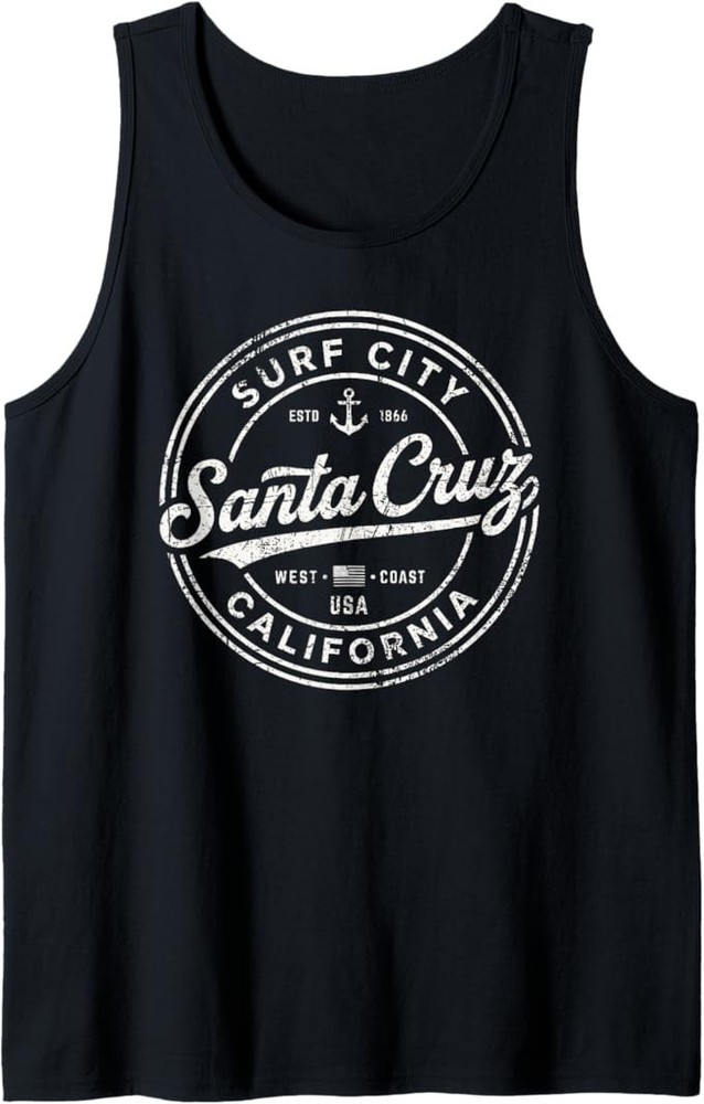 Vintage Santa Cruz Surf City California West Coast Retro Tank Top