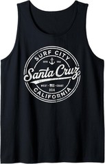 Vintage Santa Cruz Surf City California West Coast Retro Tank Top