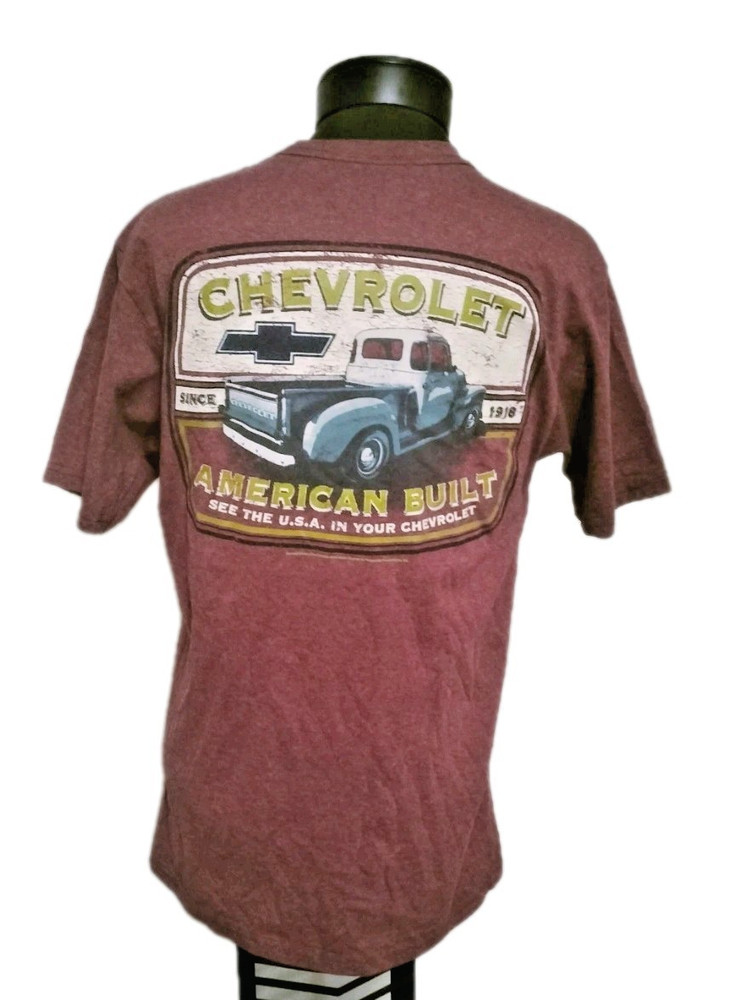 Newport Blue Shirt Mens Medium Red American Built Chevrolet Graphic Tee