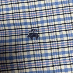 Brooks Brothers 1818 Mens Regular Fit Non-Iron Stretch Check Shirt Blue Pink L