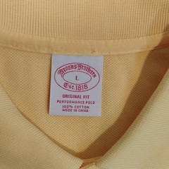 Brooks Brothers Polo Shirt Mens Large Yellow Original Fit Performance Pique