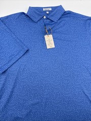 $115 Peter Millar Men’s Toga Party Performance Jersey Polo – Blue -XLarge-New
