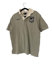 VTG Polo Ralph Lauren Mens 67 Bleeker PRLC Rugby Short Sleeve Shirt Size XL Gray
