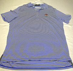Polo Ralph Lauren RLX Golf Polo Mens XL Blue White Stripe Kiawah Performance