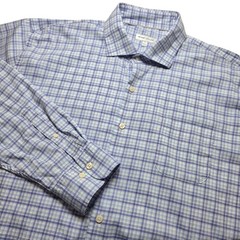 Peter Millar Mens Size XXL Blue Purple Plaid Stretch Button Down Shirt