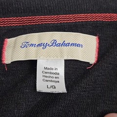 Tommy Bahama Shirt Adult Large Black Gray Soft L Long Sleeve Mens Polo Casual