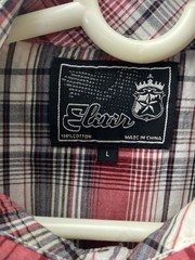 Men Elixir Button Down Red Black White Plaid Long Sleeve Shirt Size L