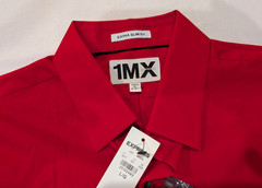 Express 1MX Slim Fit Men’s Red Button-Up Shirt – Size Large – NWT – Free Shiping