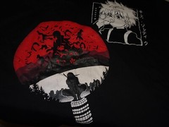 Softex Black Graphic Asian Theme Tee Shirts Size M (Asian Size) – Lot of 2
