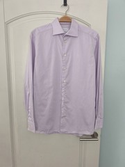 Eton Contemporary Swedish Premium Men’s Cotton Purple Button Up Dress Shirt M 40