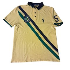 Polo Ralph Lauren Brazil Rugby Big Pony Yellow Green Custom Slim Fit M