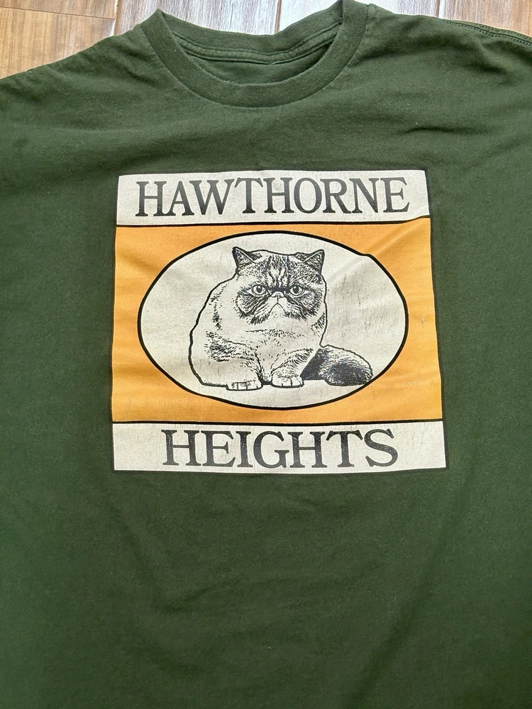 Hawthorne Heights Green Grumpy Cat Unisex Cotton T Shirt Full Size S-5XL