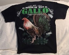 ROOSTER GALLO MONEY DINERO DOLLAR FARM COCK FIGHT MEXICO T-SHIRT