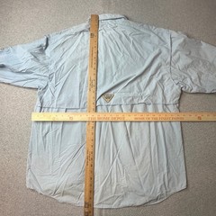 Columbia Fishing Shirt Men L Blue PFG Bahama II Omni-Shade Long Sleeve Button Up