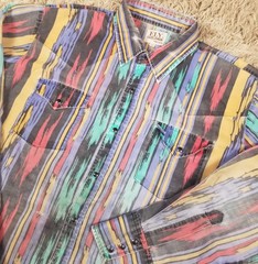 Vtg Ely Cattleman Aztec Pearl Snap Shirt Southwestern Cowboy 90s 17.5/35