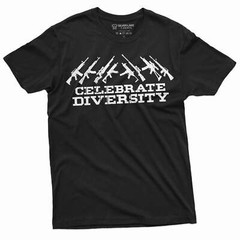 Men’s Celebrate Diversity Guns Riles Tshirt Pro 2nd Amendment constitutional tee