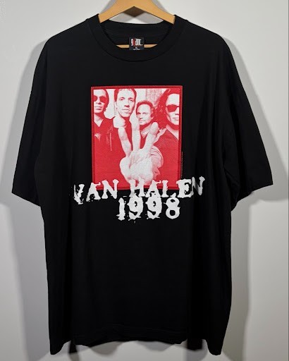 Vintage 1998 Van Halen III Tour T-Shirt Giant Tag XL Black Rock Band Tee VTG 90s