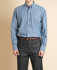 Kamakura Shirt VINTAGE IVY Shirt Chambray Men’s Size 14-17.5 Japan New