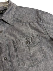 Mountain Hardwear Men’s Large Gray Snap Front Utility Shirt 100% Cotton Long Sle