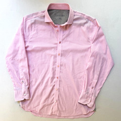 Twillory Performance Shirt Mens 15 32-33 (Small) Tailored Micro Houndstooth Pink