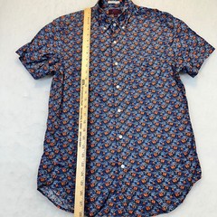 J.Crew Button Down Shirt Mens Small Blue Orange Floral Liberty Fabric AM052