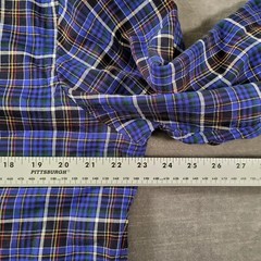 Ralph Lauren Y2K Mens Sz Lg Blue Black Plaid Custom Fit Long Sleeve Button Shirt