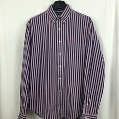 Ralph Lauren Mens Classic Shirt Large Blue Stripe Modern City Boy Utility Preppy