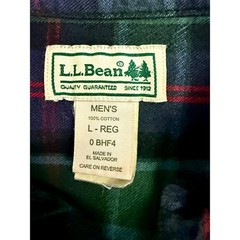 LL Bean Flannel Shirt Mens L Plaid Cotton Long Sleeve Outdoor Workwear Classic