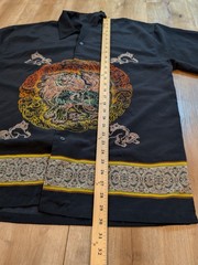 Vintage 7Diamonds Short Sleeve Shirt Huge Dragon And Wrap Around Print Men’s L