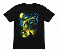 Frog Howling To The Moon Full Moon Animals Nature Lover Gift Tee Black T-ahirt