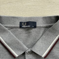 Fred Perry M3600 Short Sleeve Twin Tipped Polo Shirt Grey Men’s Size 2XL XXL