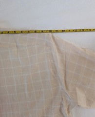 New Thomas Pink Shirt Casual Lightweight Twill Beige & White Check Men’s L NWT