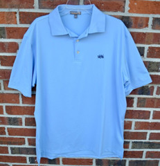 Peter Millar Men’s Large Summer Comfort e4 Solid Stretch Jersey Polo Light Blue