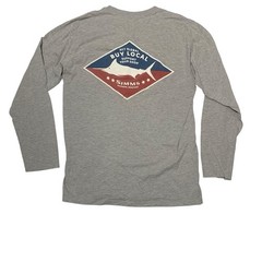 Simms Fishing Products – Men’s S Gray Badge Marlin Long Sleeve T-Shirt