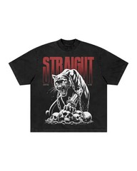 Black Panther Skull Graphic T Shirt Gothic Vintage Streetwear Tee Unisex
