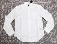 New Club Monaco Men’s 100% Linen SLIM FIT Button Down Shirt – LARGE – White