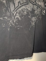 Vintage Tapout XXL MMA All Over Print T-Shirt Y2K Black Graphic Tee Wrestling