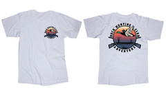 Duck Hunting Club Adventure White T-shirt Outdoors Mallard duck Shotgun Bird