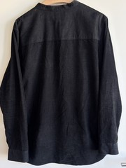 COS Men’s Black Cotton Corduroy Tunic Shirt Size Large Collarless Minimalist
