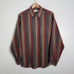 Vintage Christian Dior Striped Shirt Long Sleeve Button Down Cotton 1990s Rare