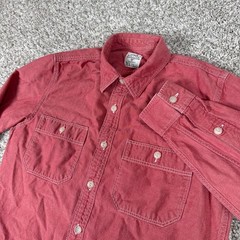 J Crew Shirt Mens XS Red Chambray Long Sleeve Button Down Workwear Chin Strap