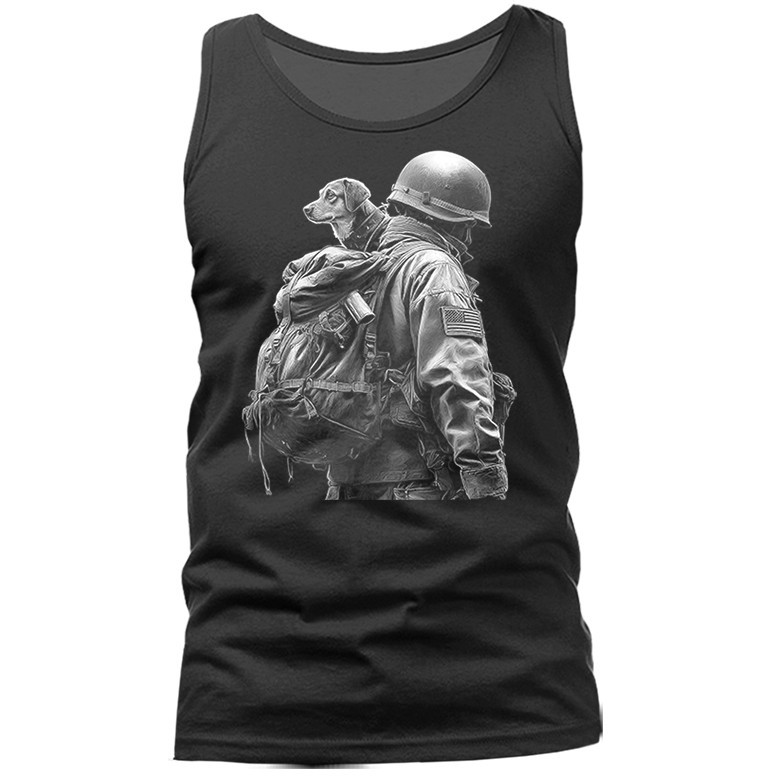 US Army Soldier Dog Military K9 Patriotic Veteran Tank Top
