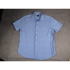 UNTUCKit Bellis-SS Mens XL Slim Fit Blue Floral Daisy Short Sleeve Shirt 41565
