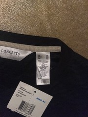 NEW WITH TAGS Concepts By Claiborne Men’s XL black Shirt Imported Fabric