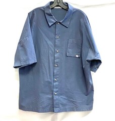 EPTM Blue Oversize Drop Shoulder Chest Pocket Dad Camp Button-Down Shirt Top XL