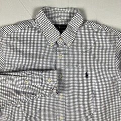 Ralph Lauren Shirt Mens XL White Blue Purple Check Long Sleeve Button Down Pony